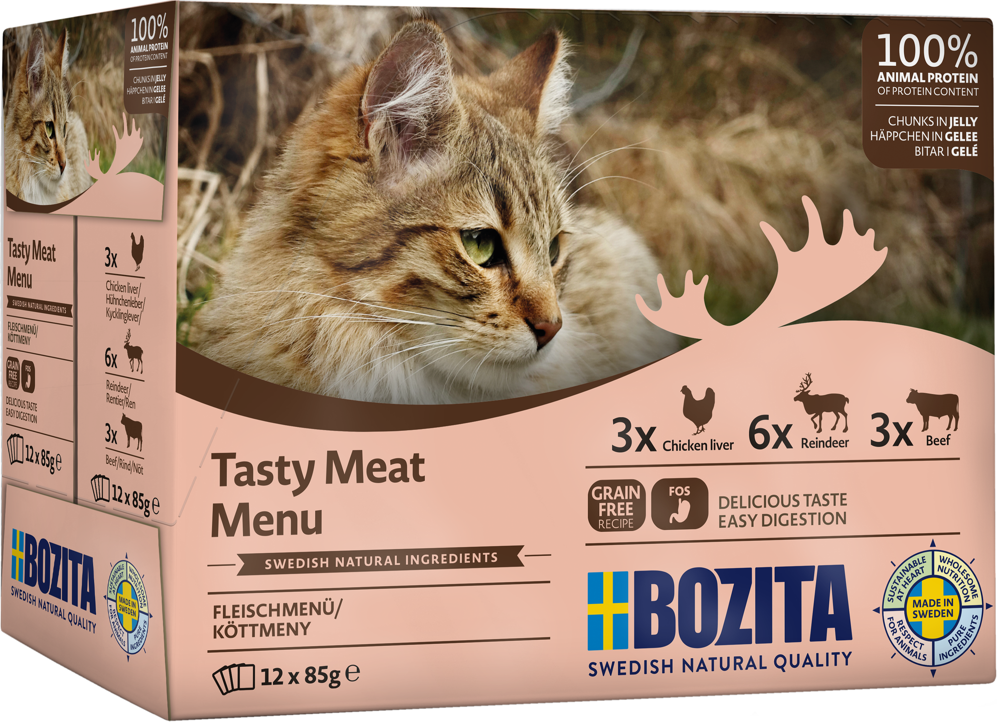 Tasty Meat Menu in Jelly Våtfoder för katt 12x85g