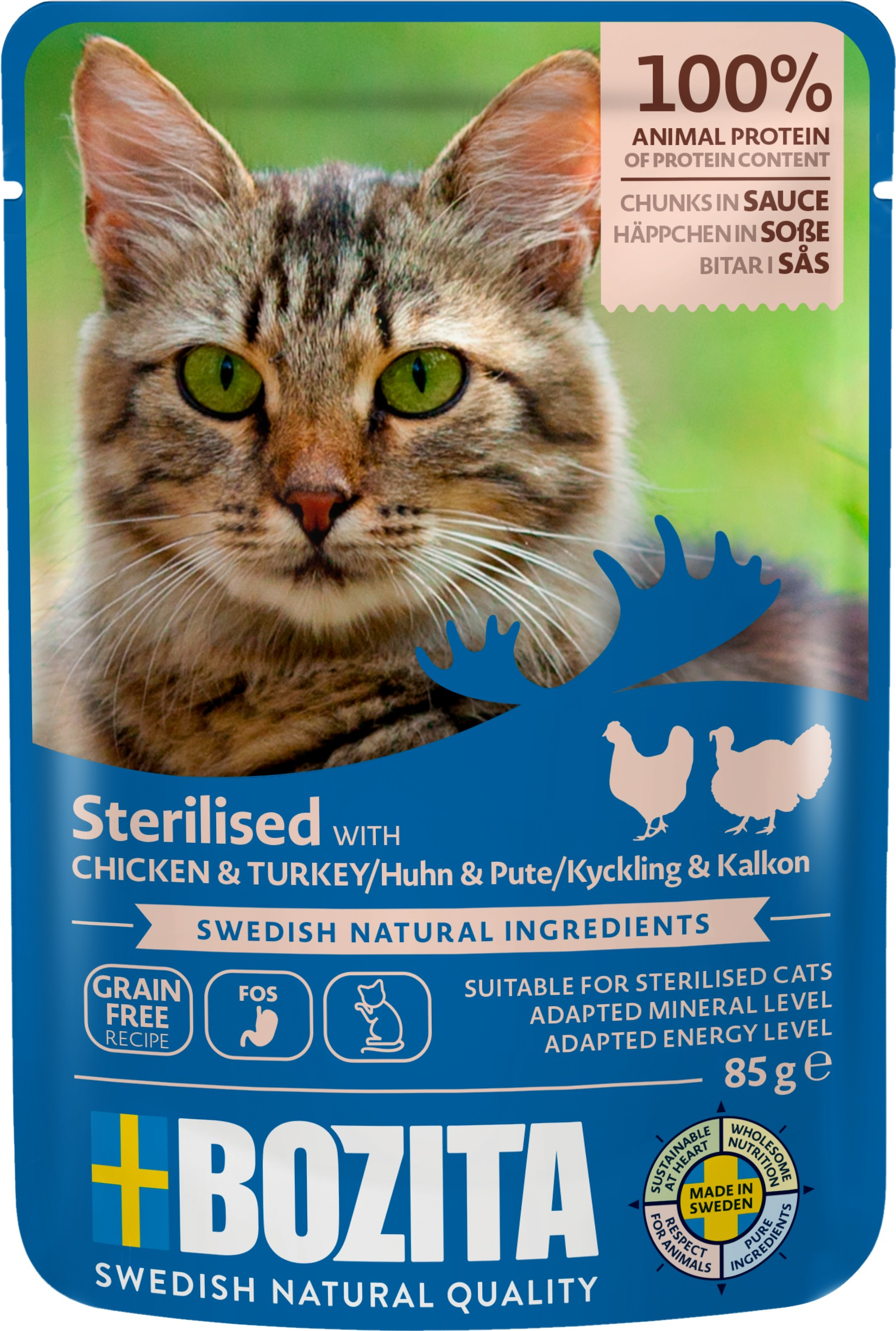 Sterilised Chicken & Turkey in Sauce Våtfoder 85g