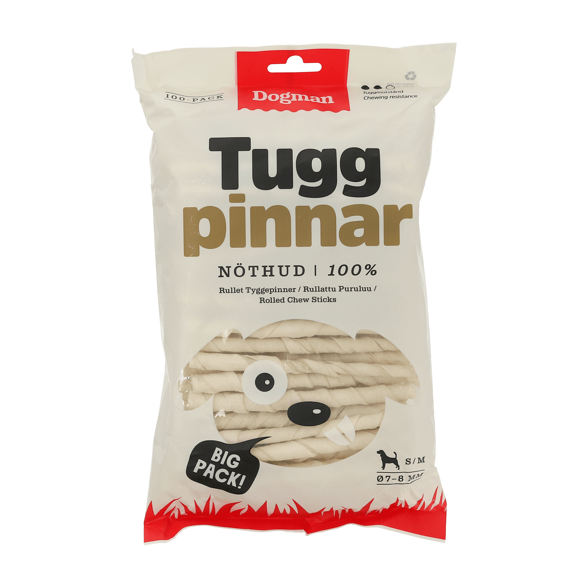 Tuggpinnar Rullade 100p Vit 12,5cm