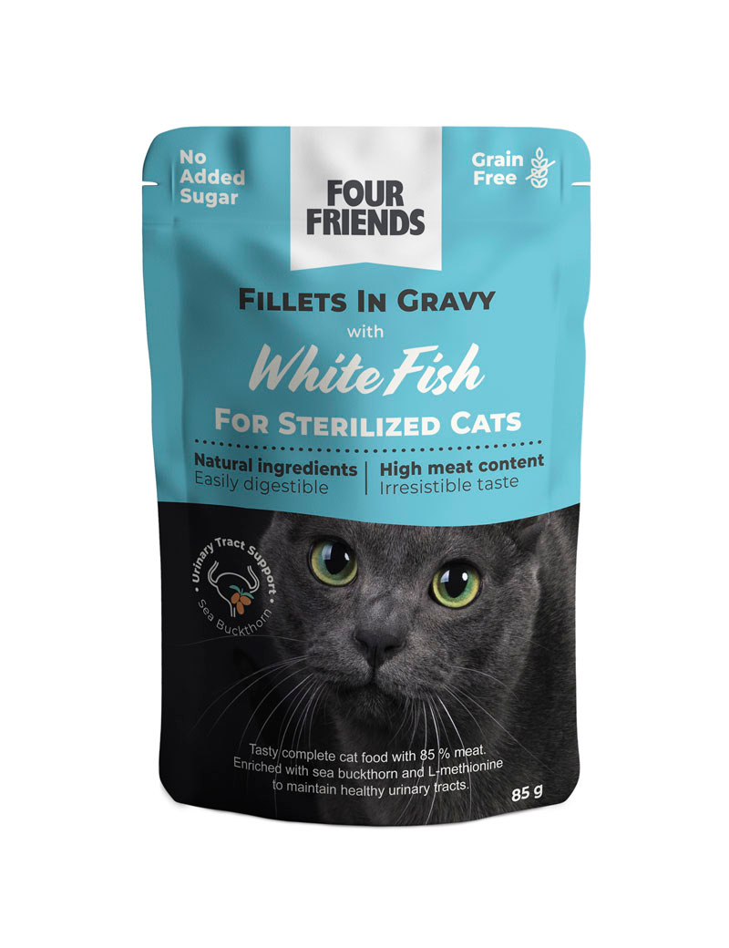 Sterilized White Fish Gravy Våtfoder för katt 85g