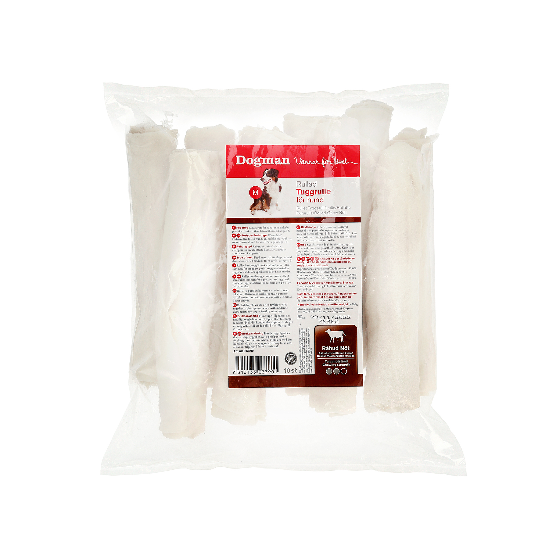 Tuggrulle Rullad 10p Vit 20cm