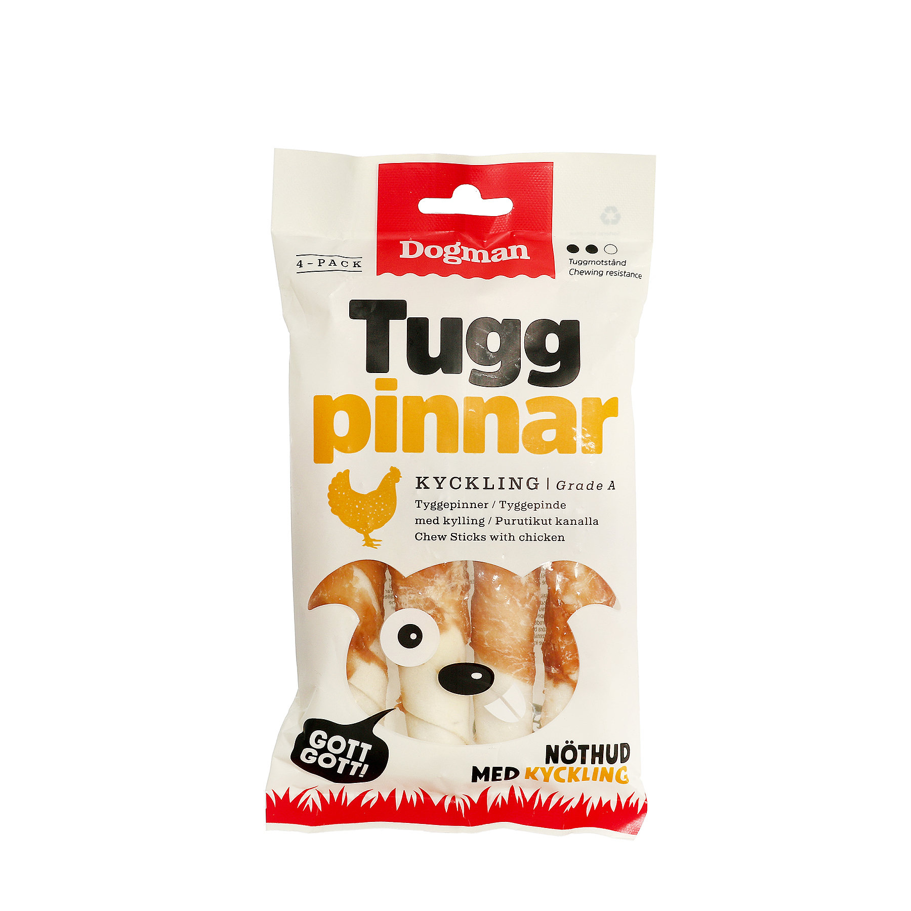 Tuggpinnar med Kyckling 4p Vit 12,5cm