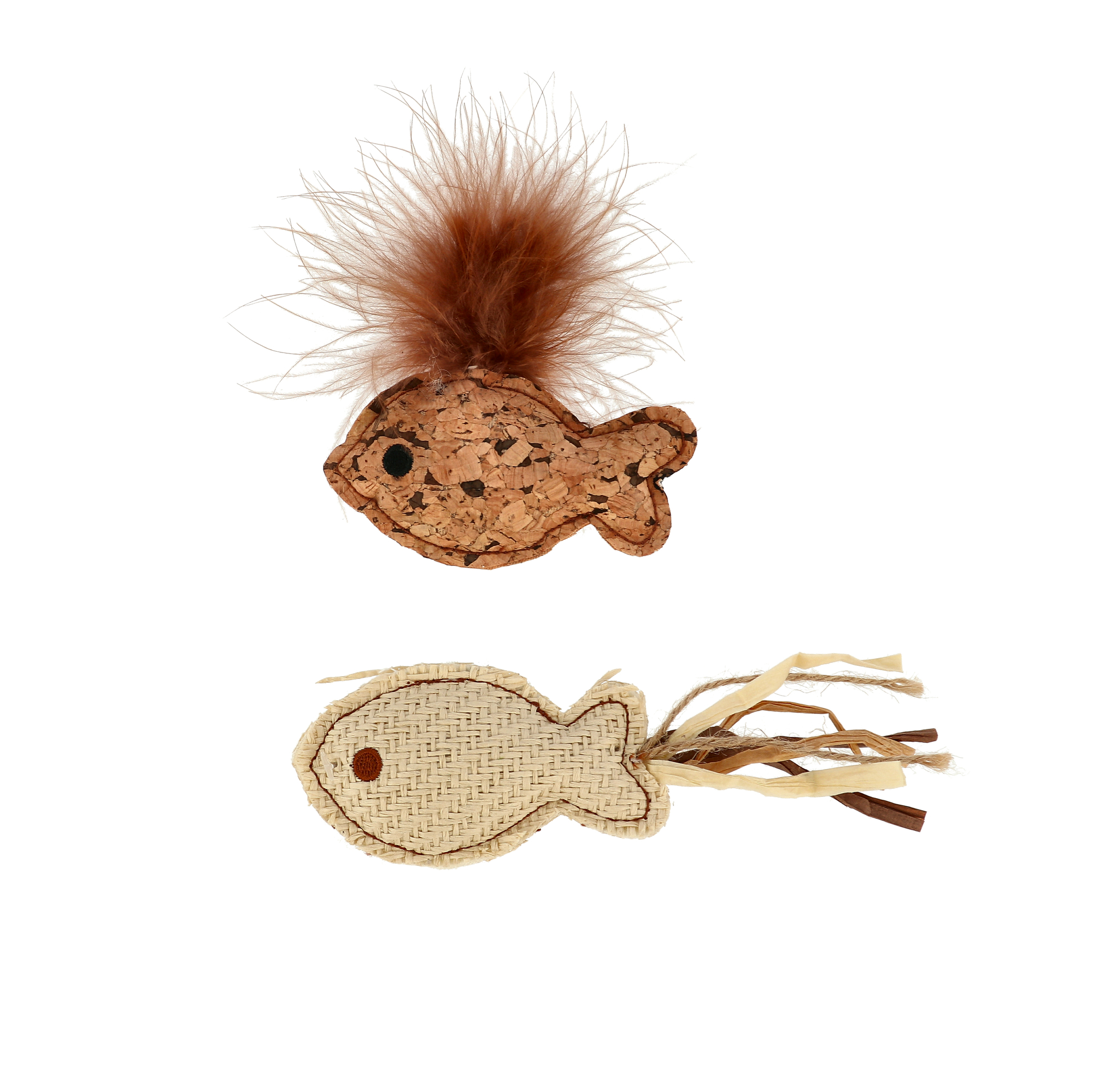 Kattleksak Natural Fisk 2p Brun