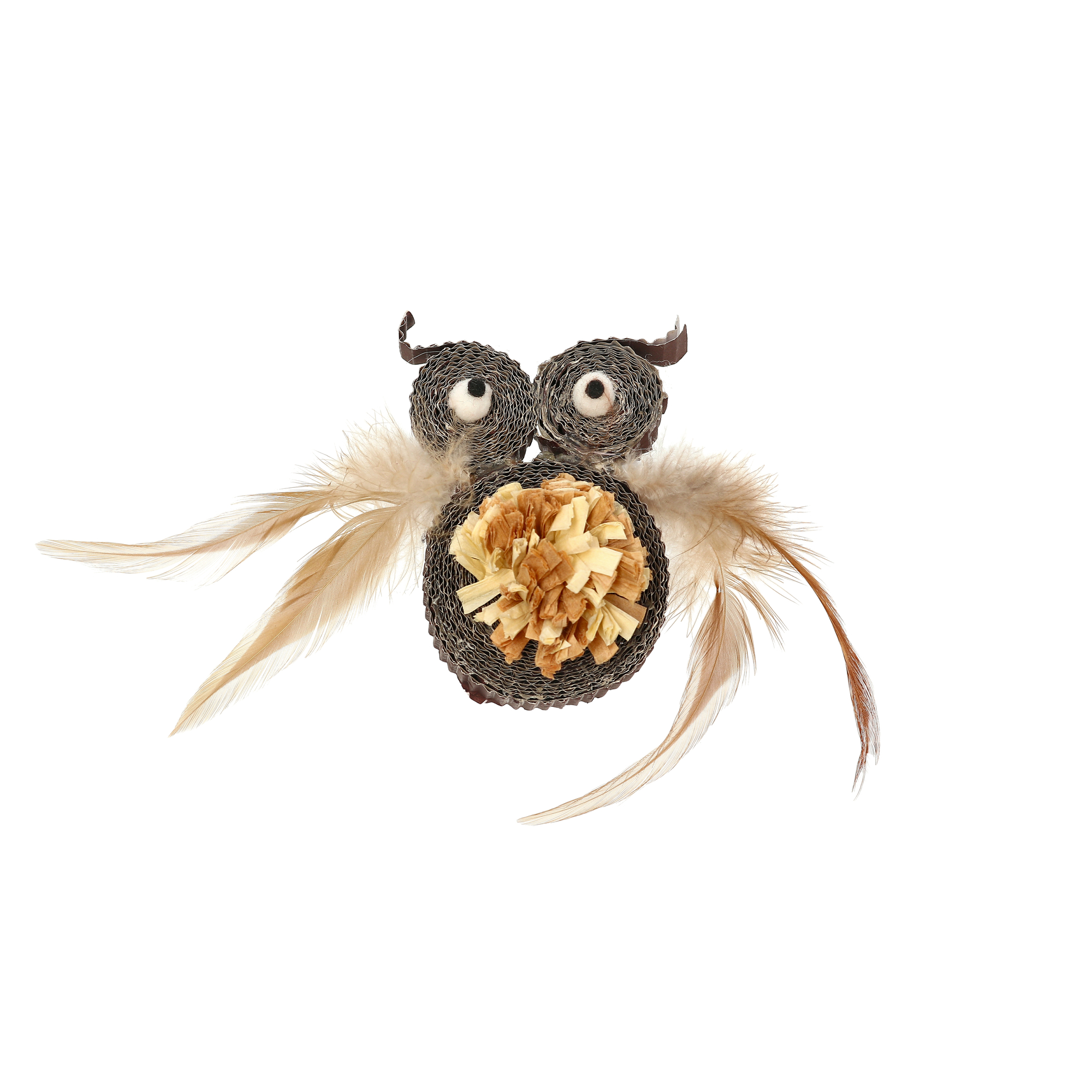 Kattleksak Natural Uggla Brun