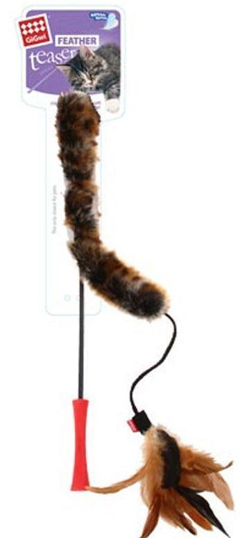 Kattleksak Feather Teaser Brun