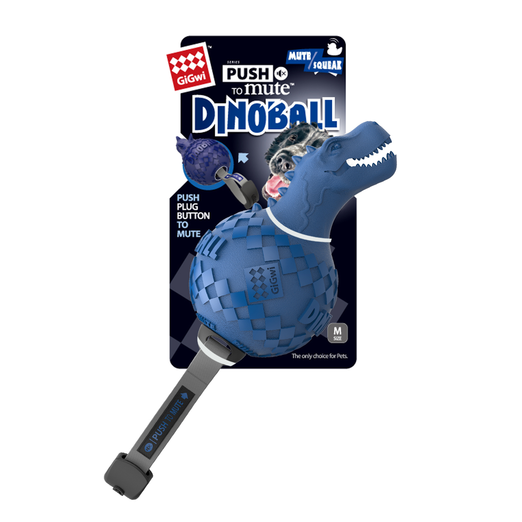 Leksak PushToMute Dinosaur Blå