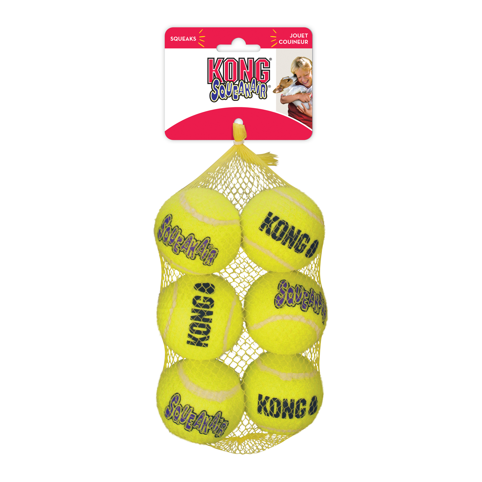 Leksak SqueakAir Balls 6p Gul M