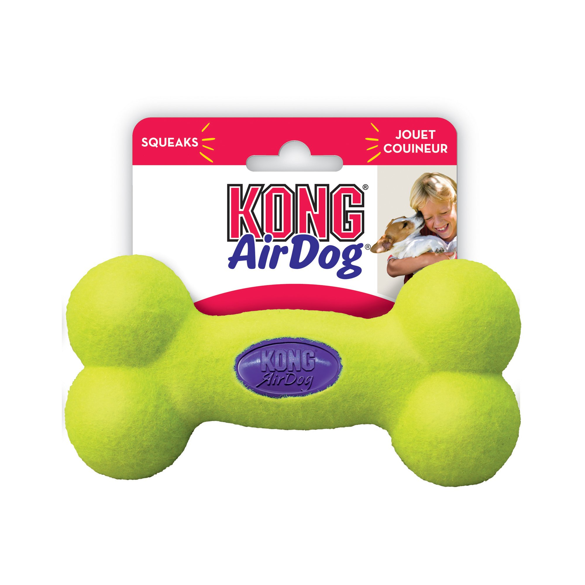 Leksak AirDog Squeaker Bone Gul M