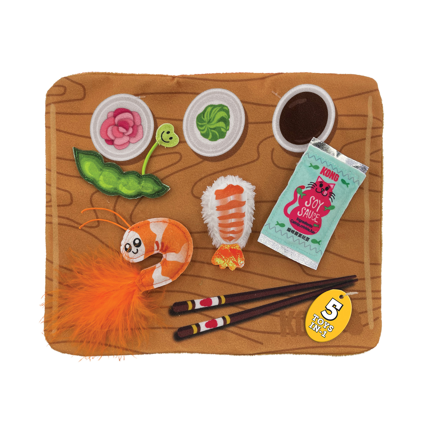 Kattleksak Pull-A-Partz Sushi Flerfärgad