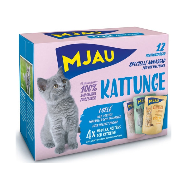 Bitar i Gelé Kattunge Mix 12x85g Kattmat