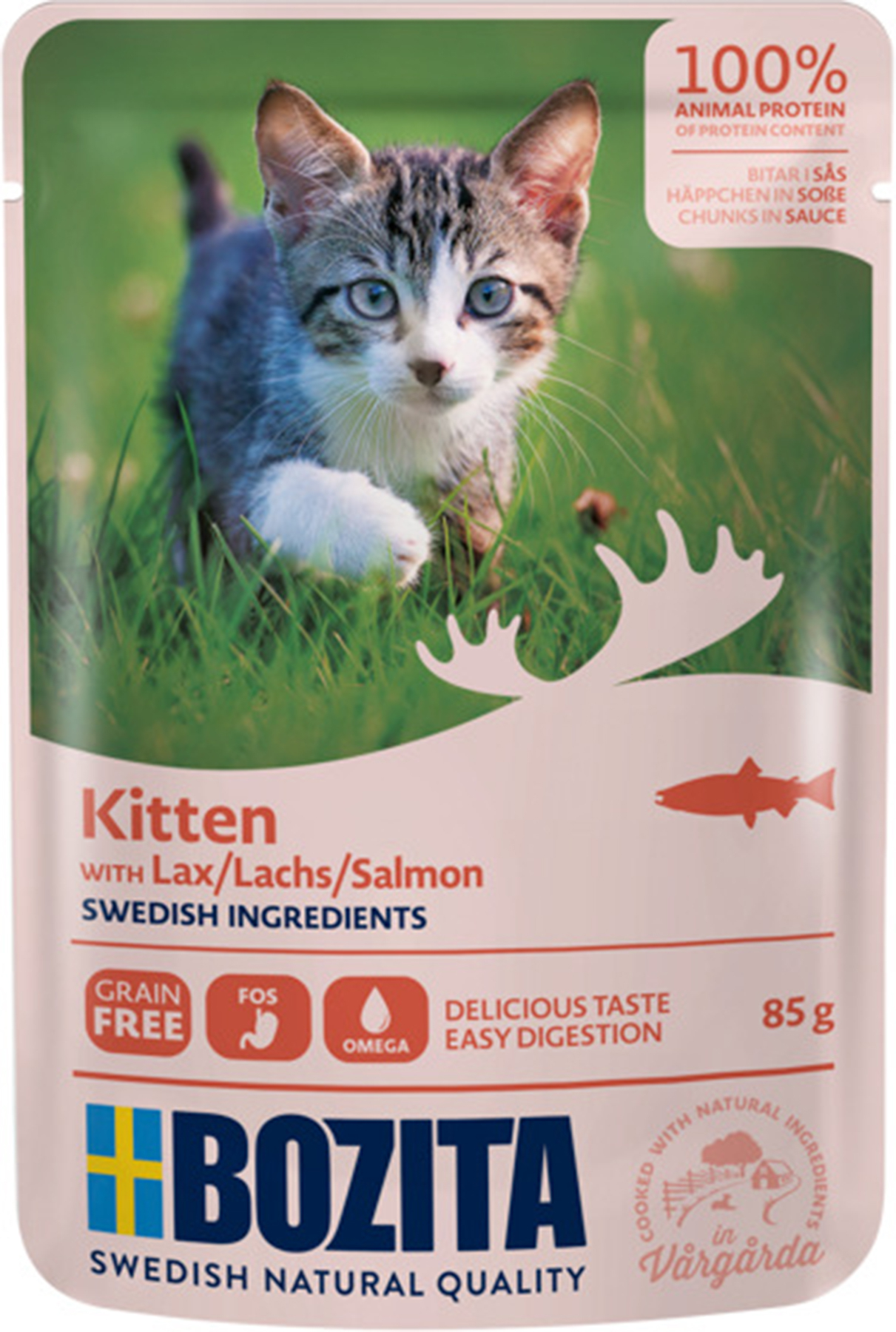 Kitten With Salmon in Sauce Våtfoder för katt 85g