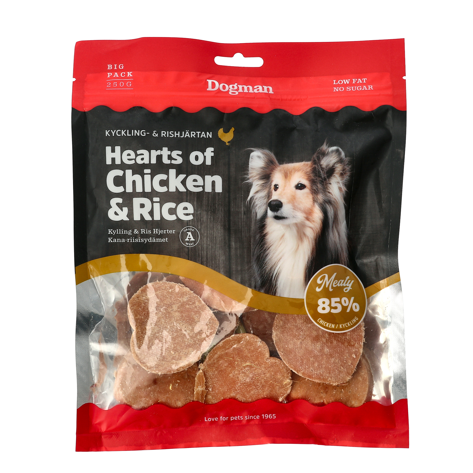 Hearts of Chicken & Rice Hundgodis 250g