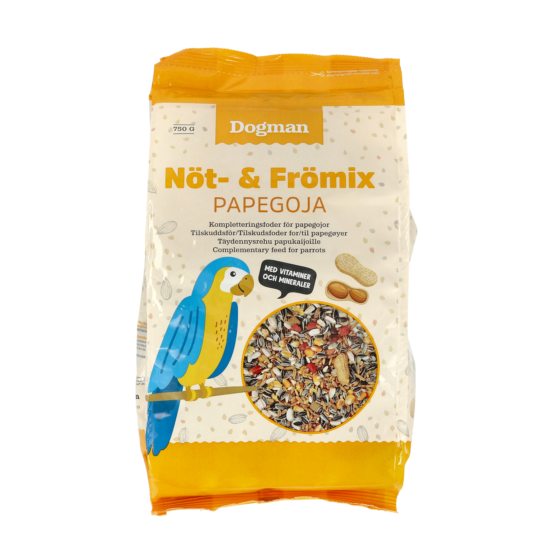Nöt- och Frömix Papegoja 750g