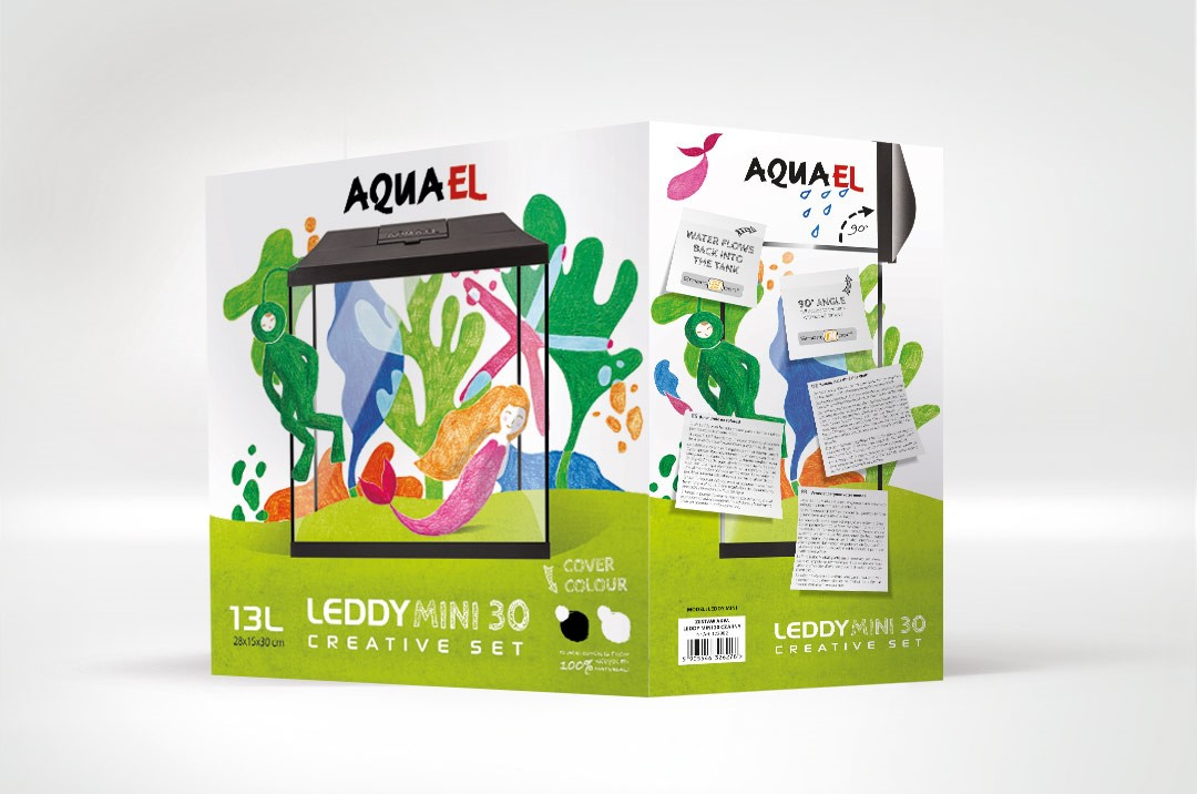 Aquarium Set Leddy Mini Svart 35 cm
