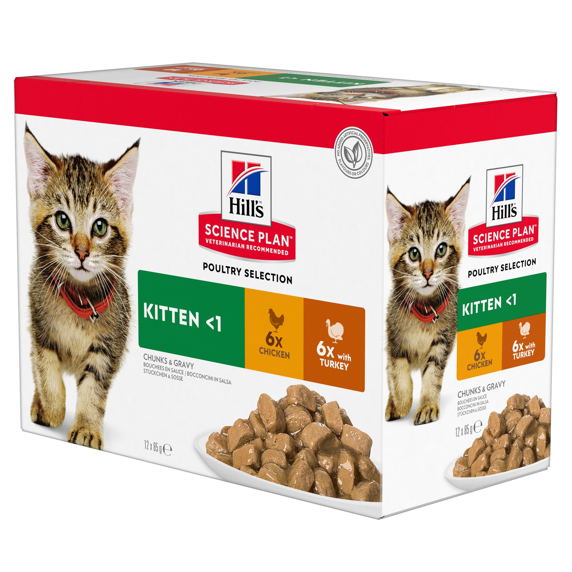 Kitten Poultry Selection Våtfoder för katt 12x85g