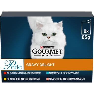 Perle Gravy Delight Våtfoder för katt 8x85g