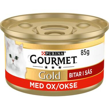 Gold Bitar i sås Oxkött Våtfoder för katt 85g