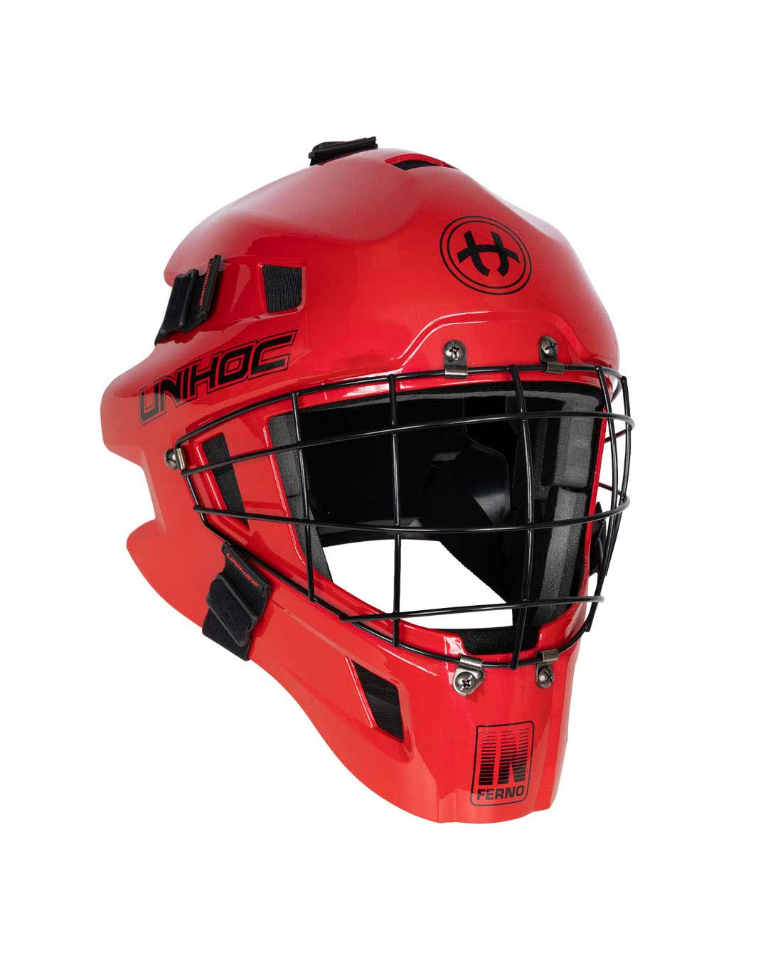 Goalie Mask Unihoc INFERNO 44 red (round cage)