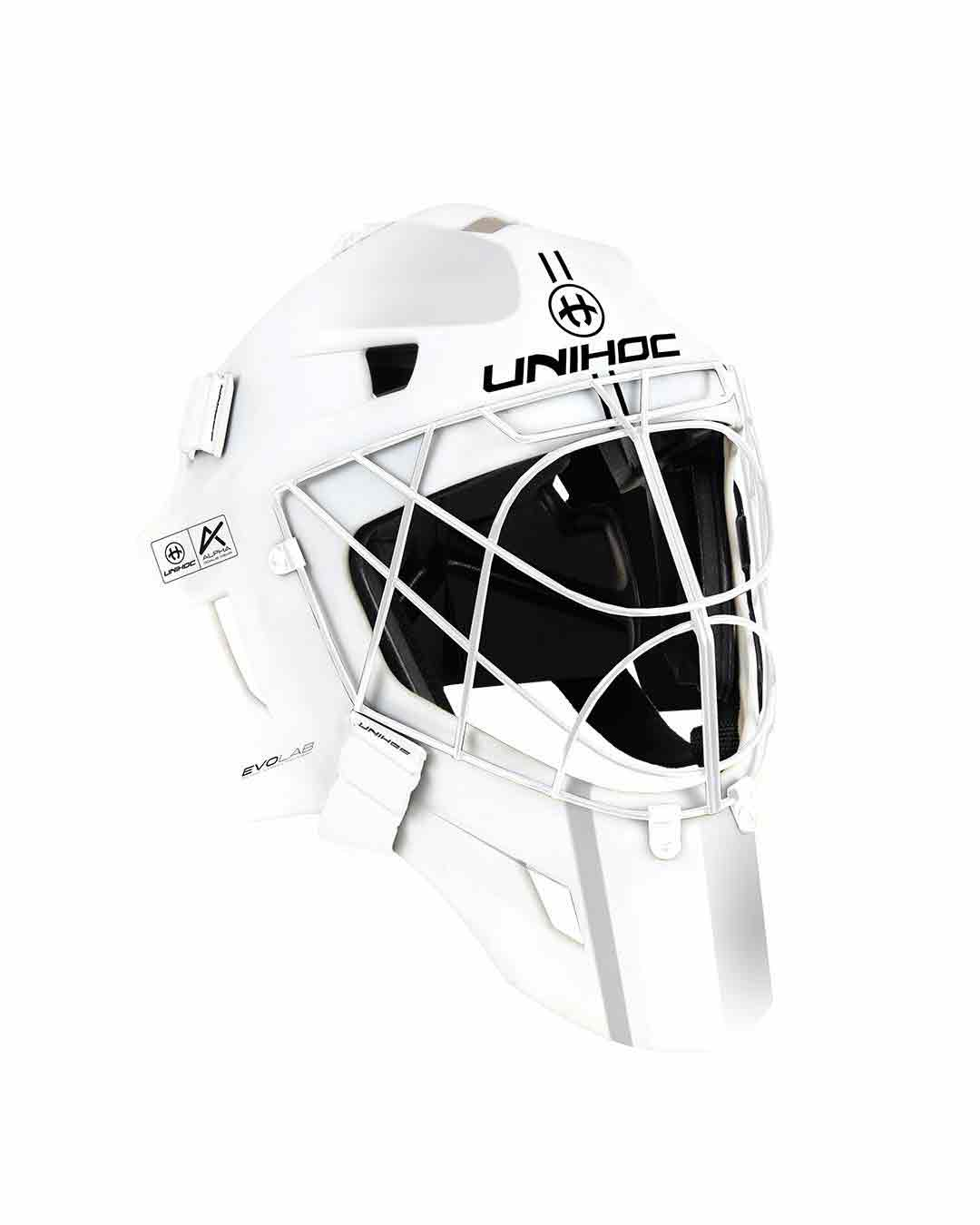 Goalie Mask Unihoc ALPHA PRIME EVOLAB white