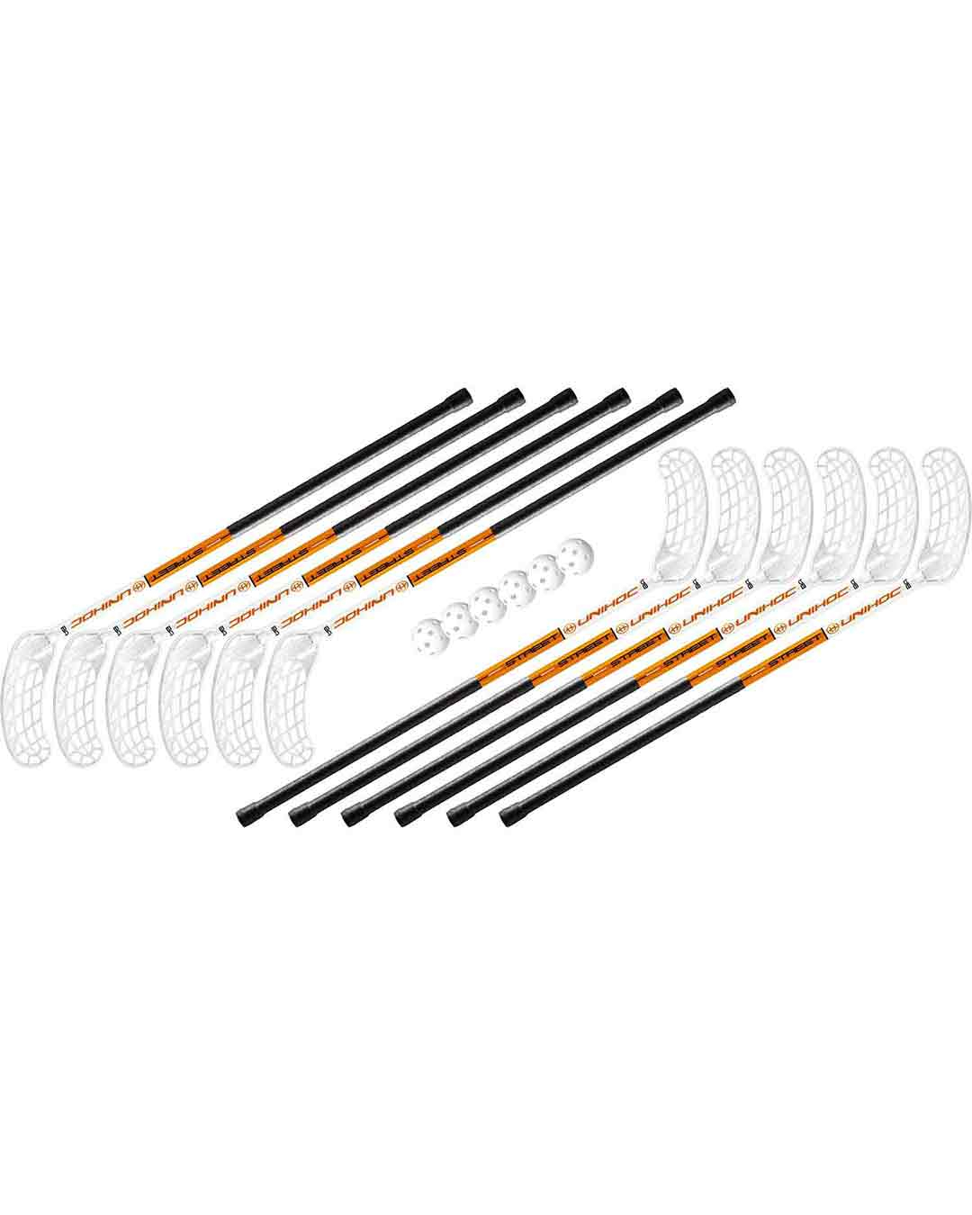 SET UNIHOC STREET 12 STICKS + 6 BALLS