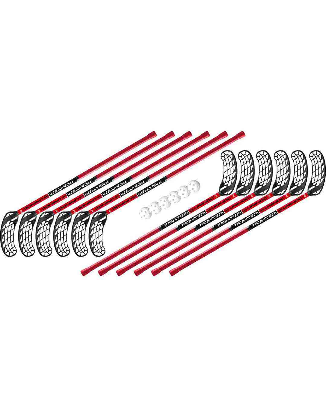 SET UNIHOC FIGHTER 12 STICKS + 6 BALLS