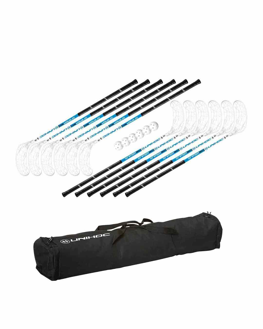 SET UNIHOC SNIPER 30 12 STICKS + 6 BALLS